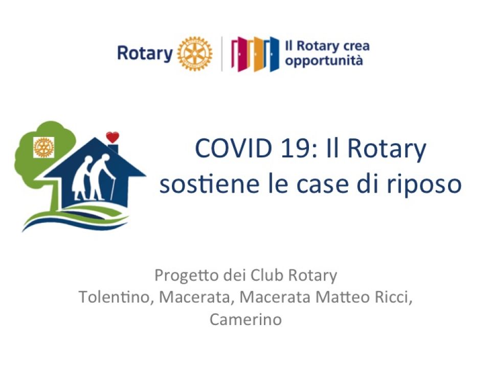 COVID 19 Il Rotary sostiene le case di riposo