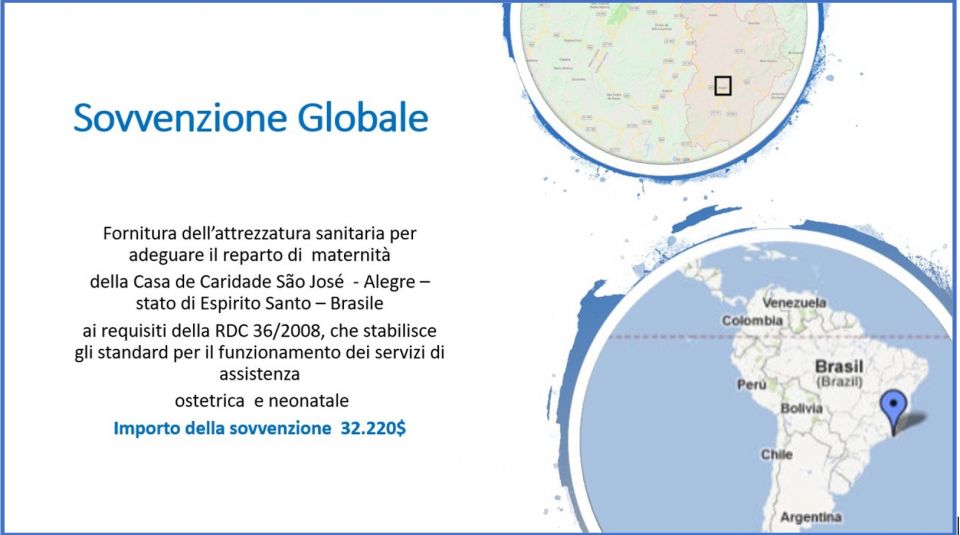 Globlal Grant GG1981332 Modernizzazione ed ampliamento del reparto materno e infantile di Casa de Caridade São Joseé – Alegre – Brasile
